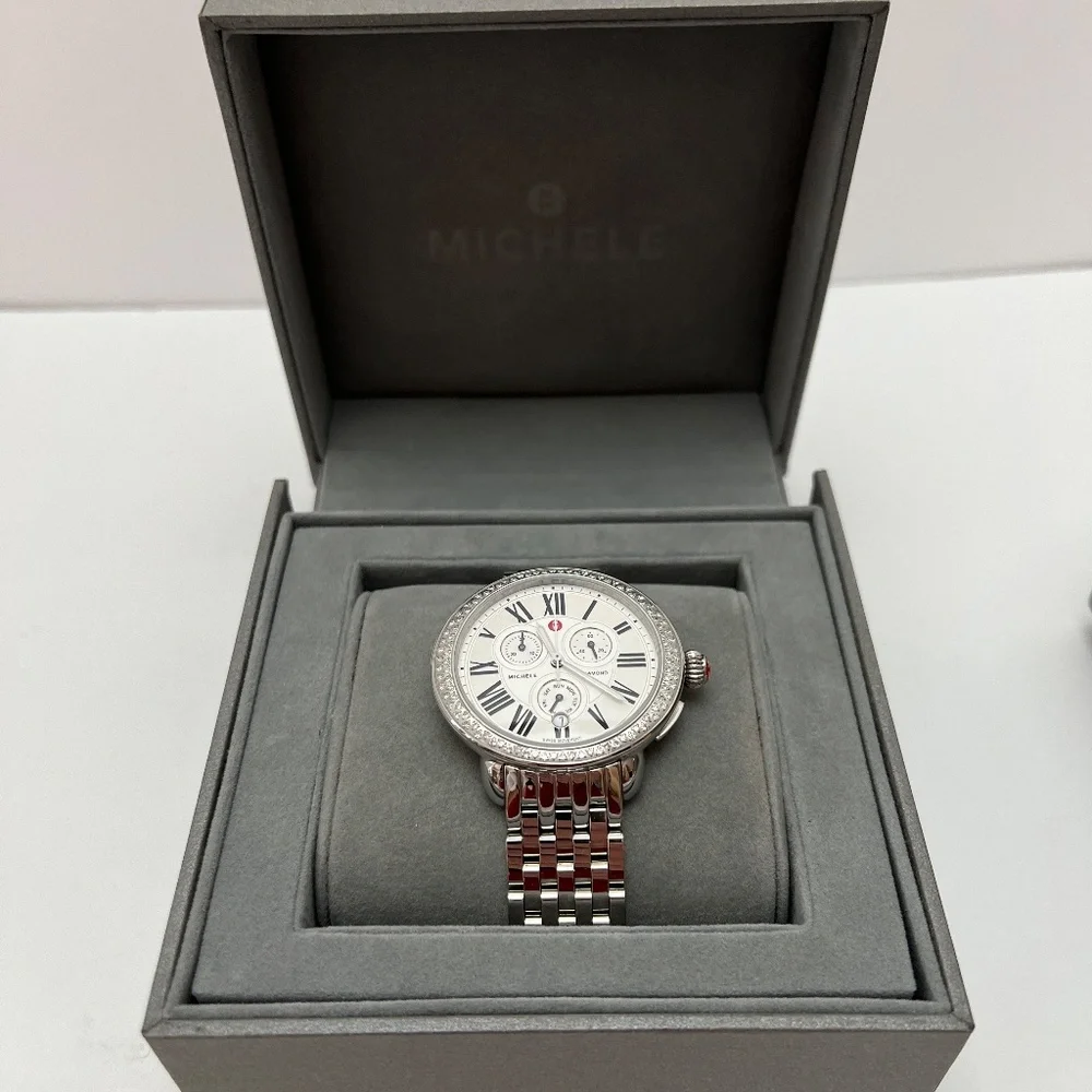 💖Michele Serein💖Diamond Silver Dial Chronograph 40mm Stainless Steel Ladi… - Picture 5 of 17